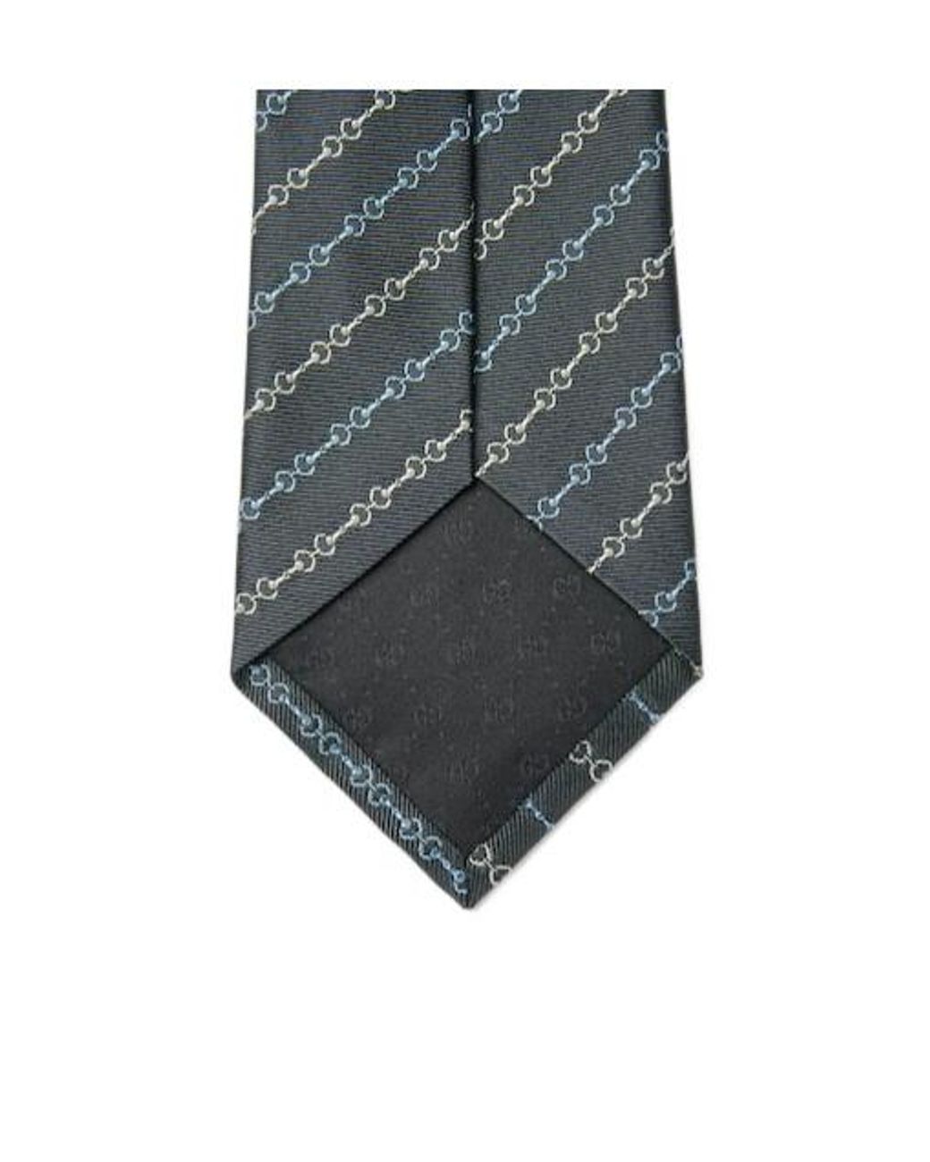 Gucci Blue Horsebit Silk Jacquard Tie for men