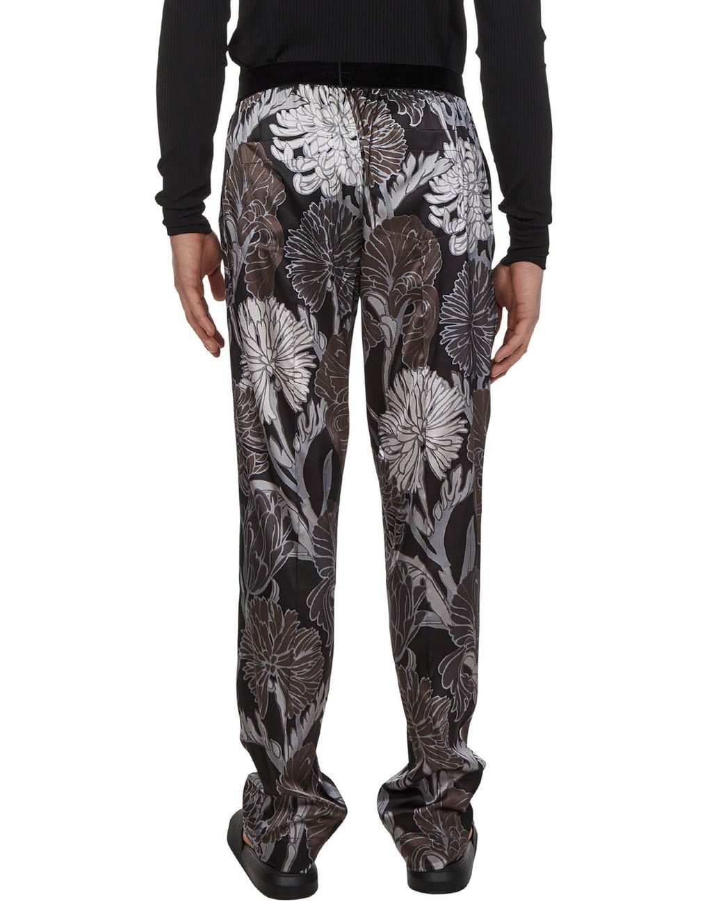 Tom Ford Gray Floral-Printed Flared Trousers for men