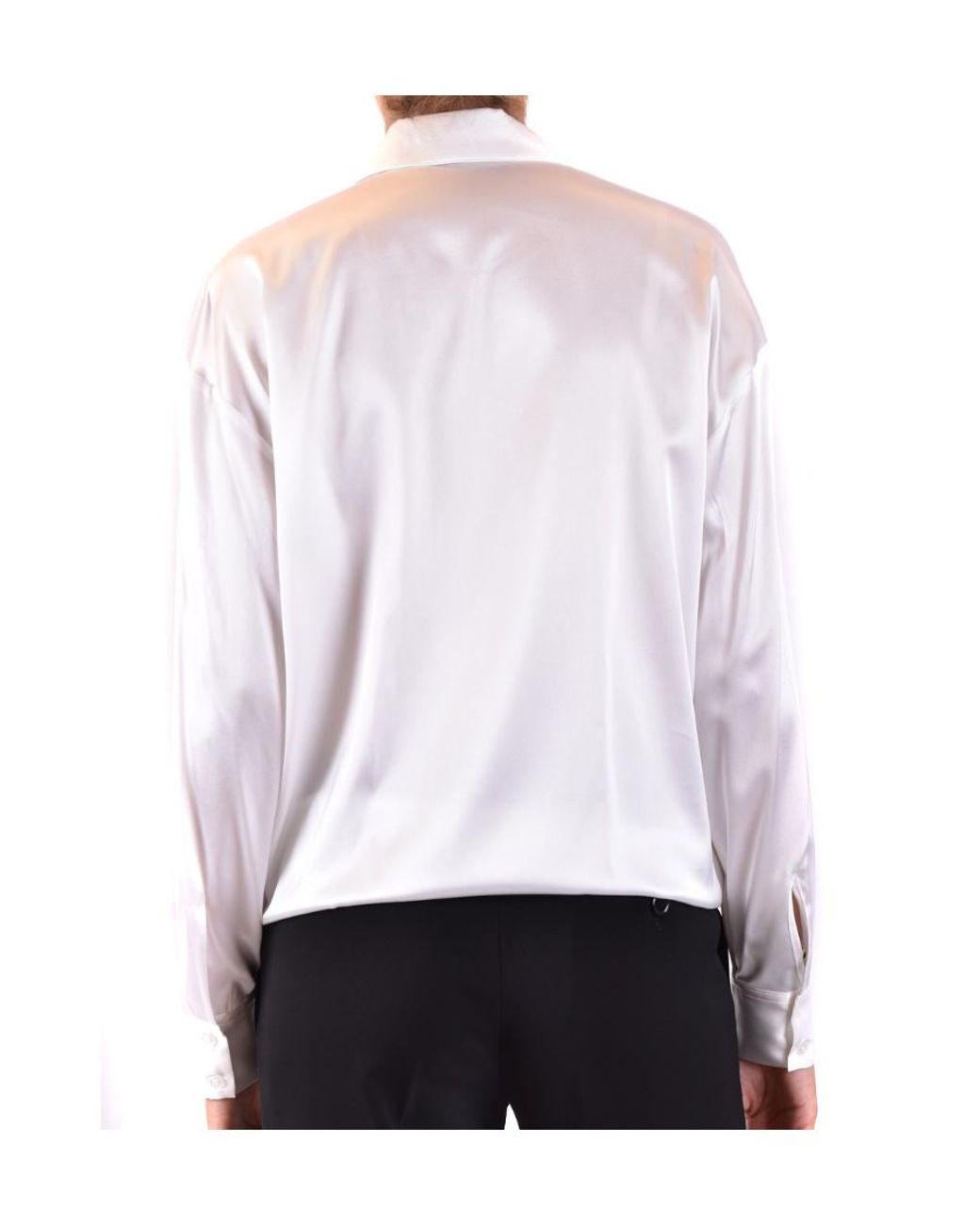 Pinko White Notched Collar Long-Sleeve Shirt