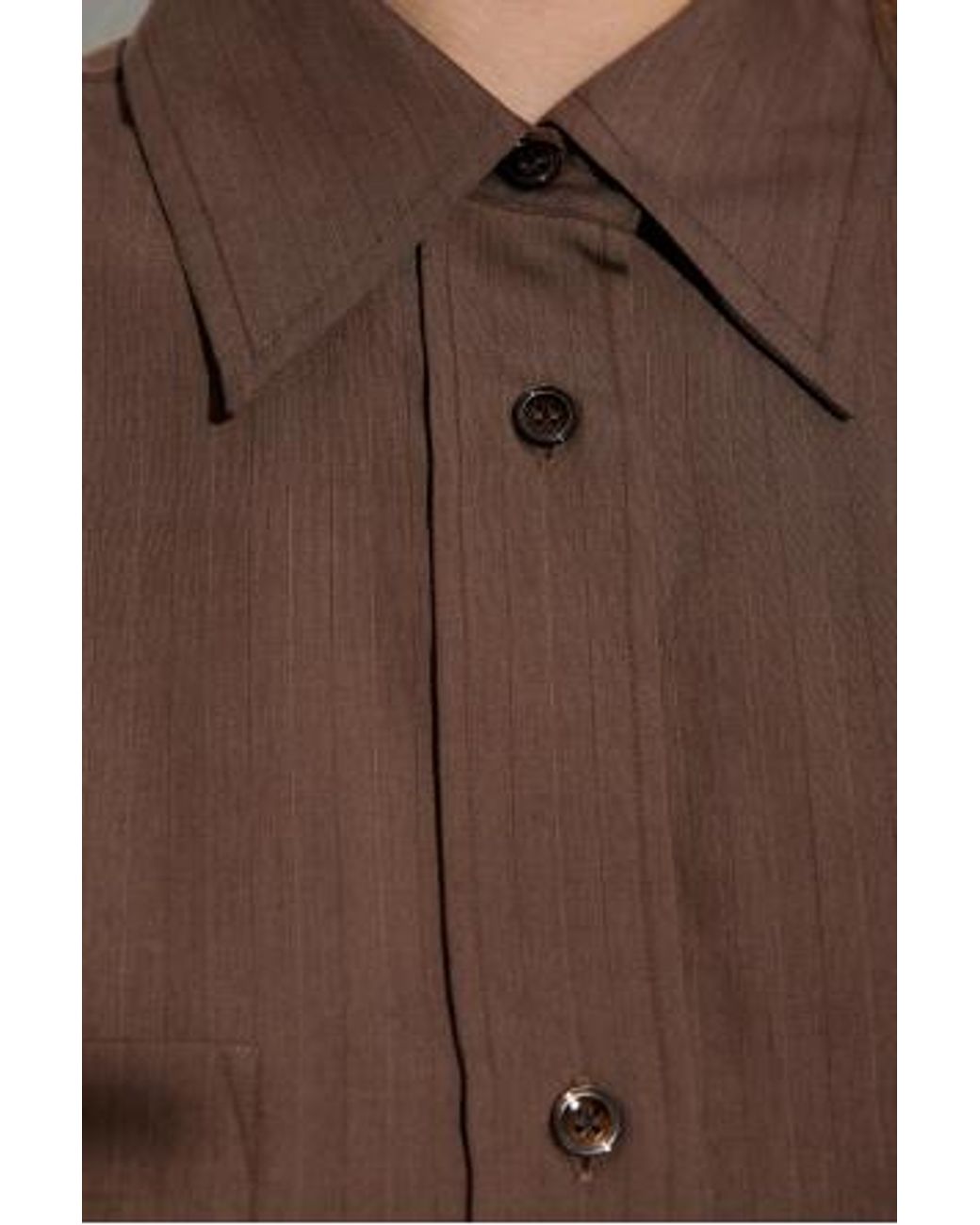 Studio Nicholson Brown Leto Oversized Shirt