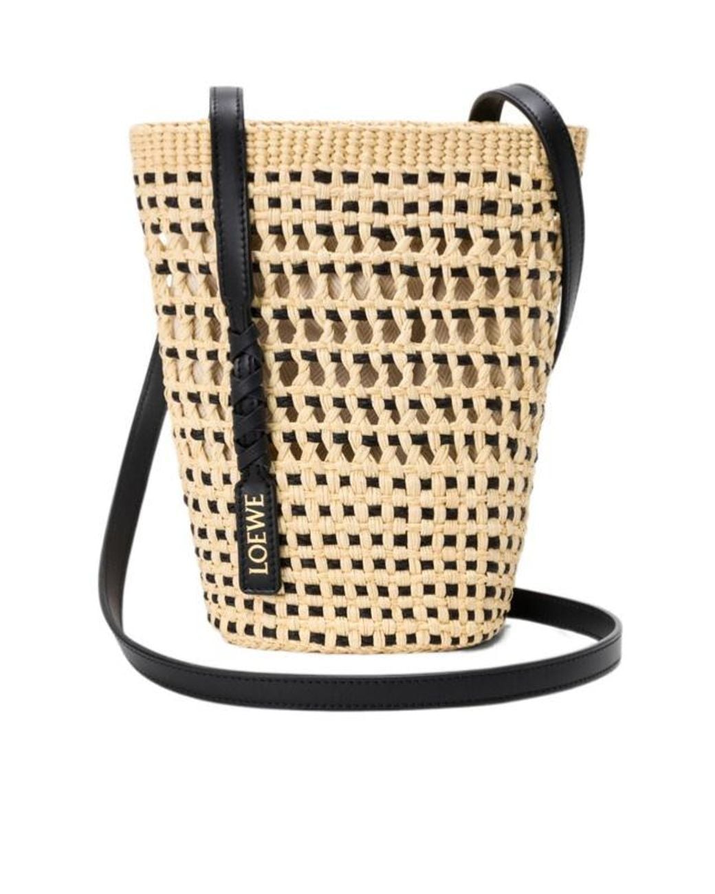 Loewe Multicolor Braid Drawstring Basket Bag