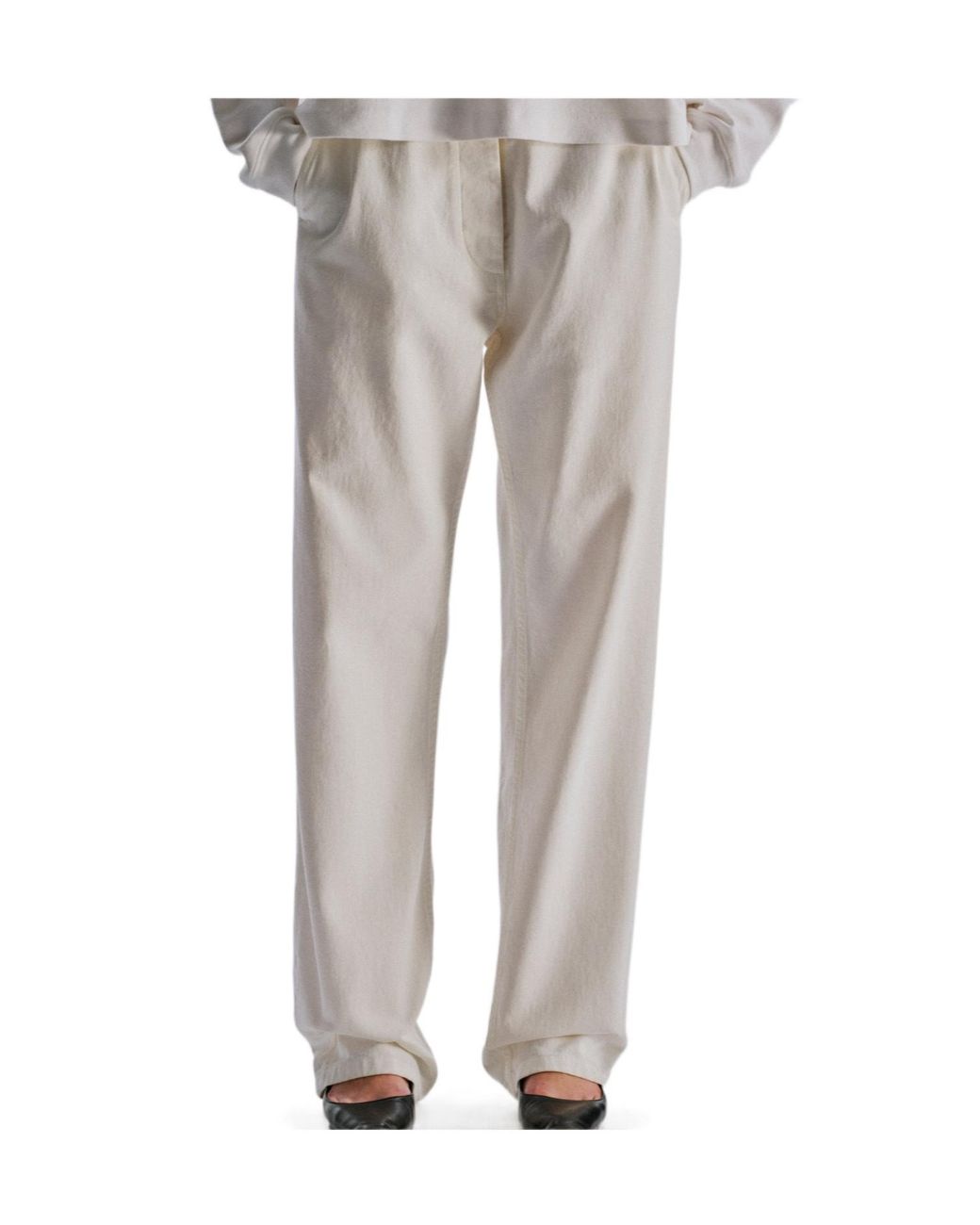 The Row White Berit Straight-Leg Trousers