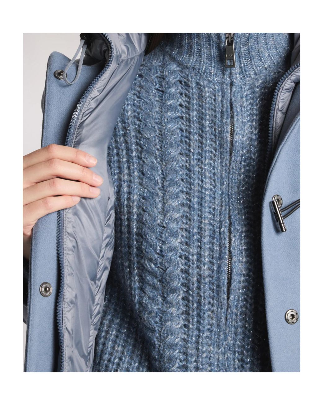 Fay Blue Toggle Wool-Blend Coat