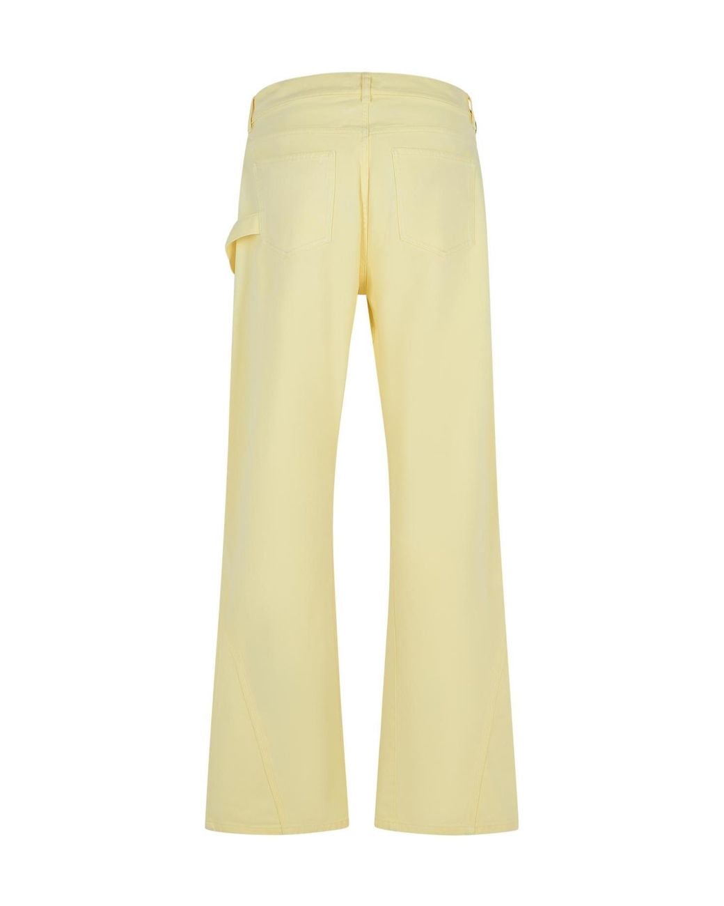 J.W. Anderson Yellow Jw Anderson Logo Patch Twisted Leg Workwear Pants for men
