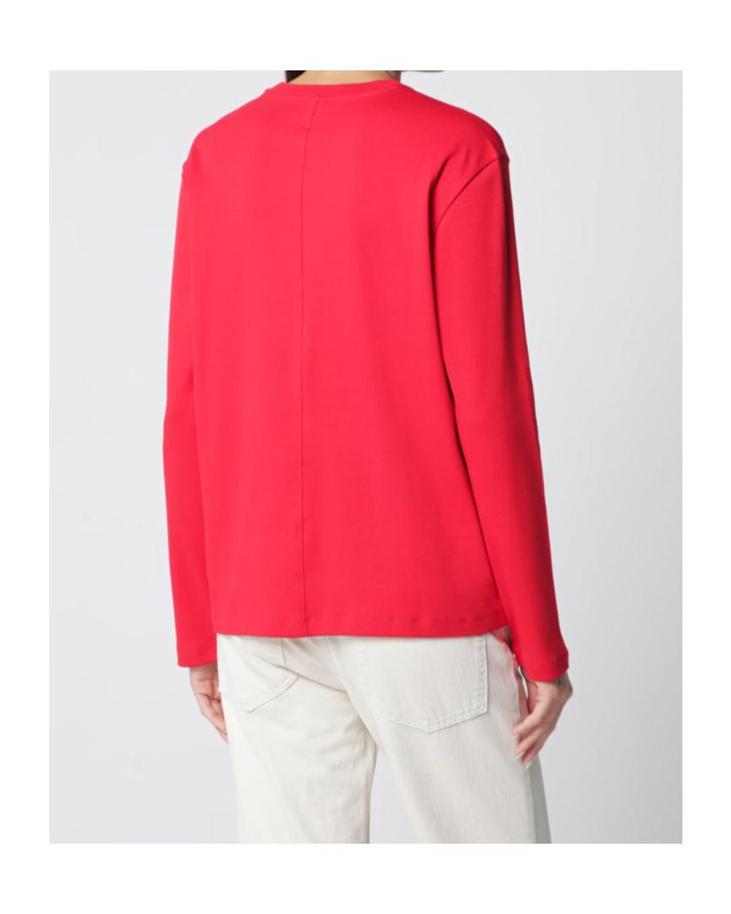Flore Flore Red Maggie Organic Cotton Long-Sleeve Top