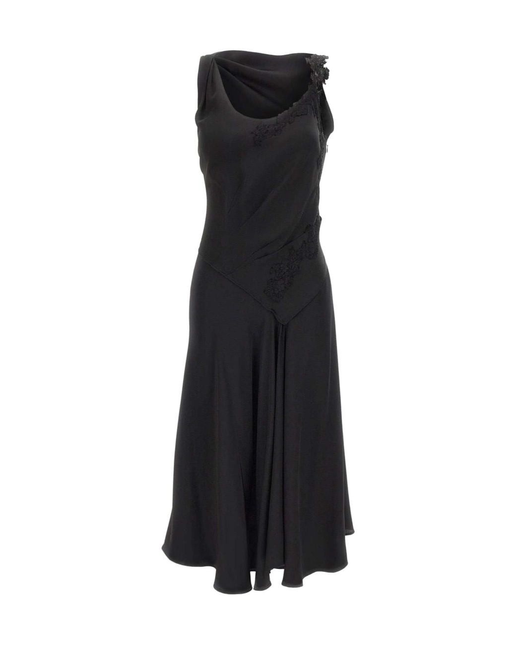 Victoria Beckham Black Dress With Lace Details