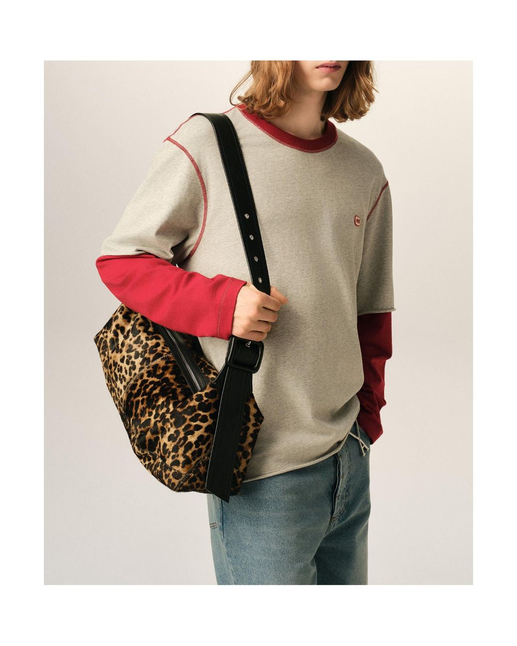 AMI Metallic Ami Étienne Printed Shoulder Bag for men