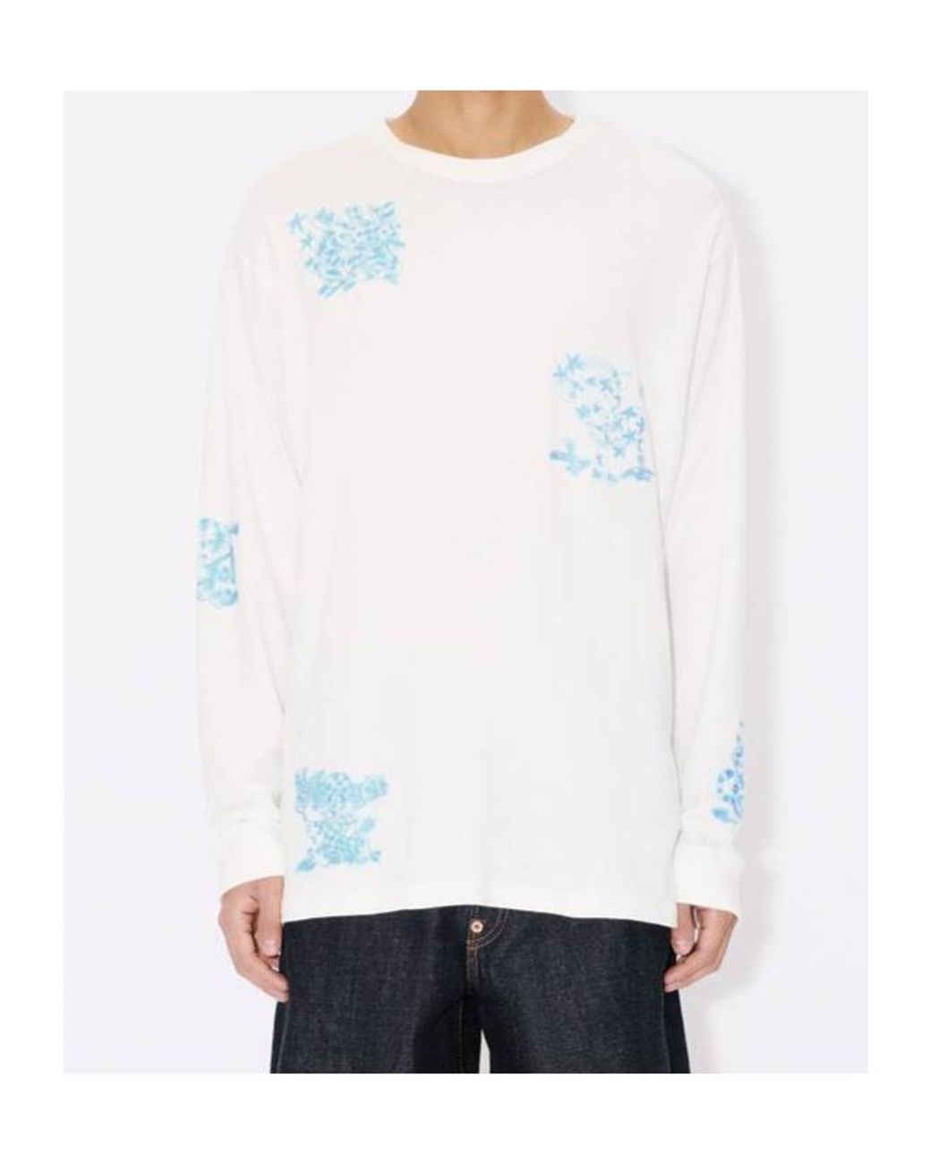KENZO White Cartoon Print Long Sleeve T-Shirt for men