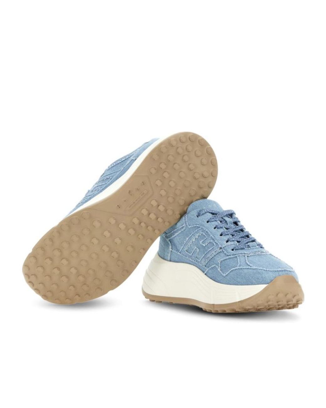 Hogan Blue Logo Embossed Chunky Sneakers