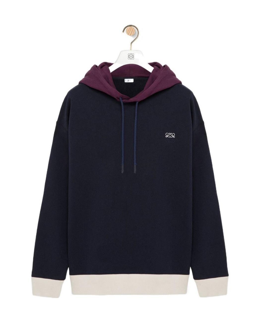 Loewe Blue Anagram-Embroidered Hoodie for men