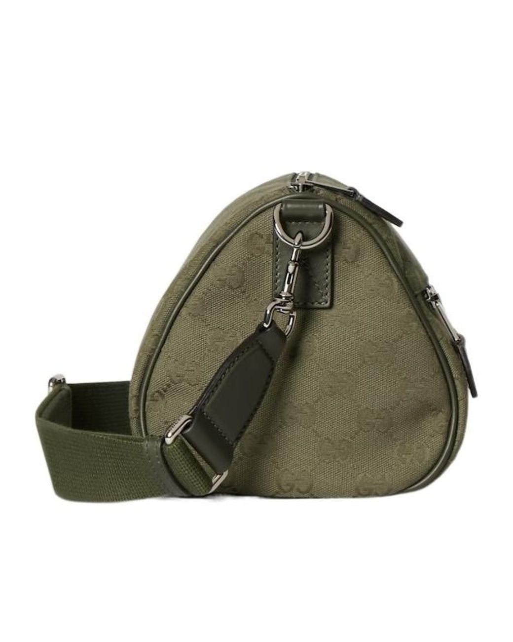 Gucci Green Gg Monogrammed Cylinder Duffle Bag for men
