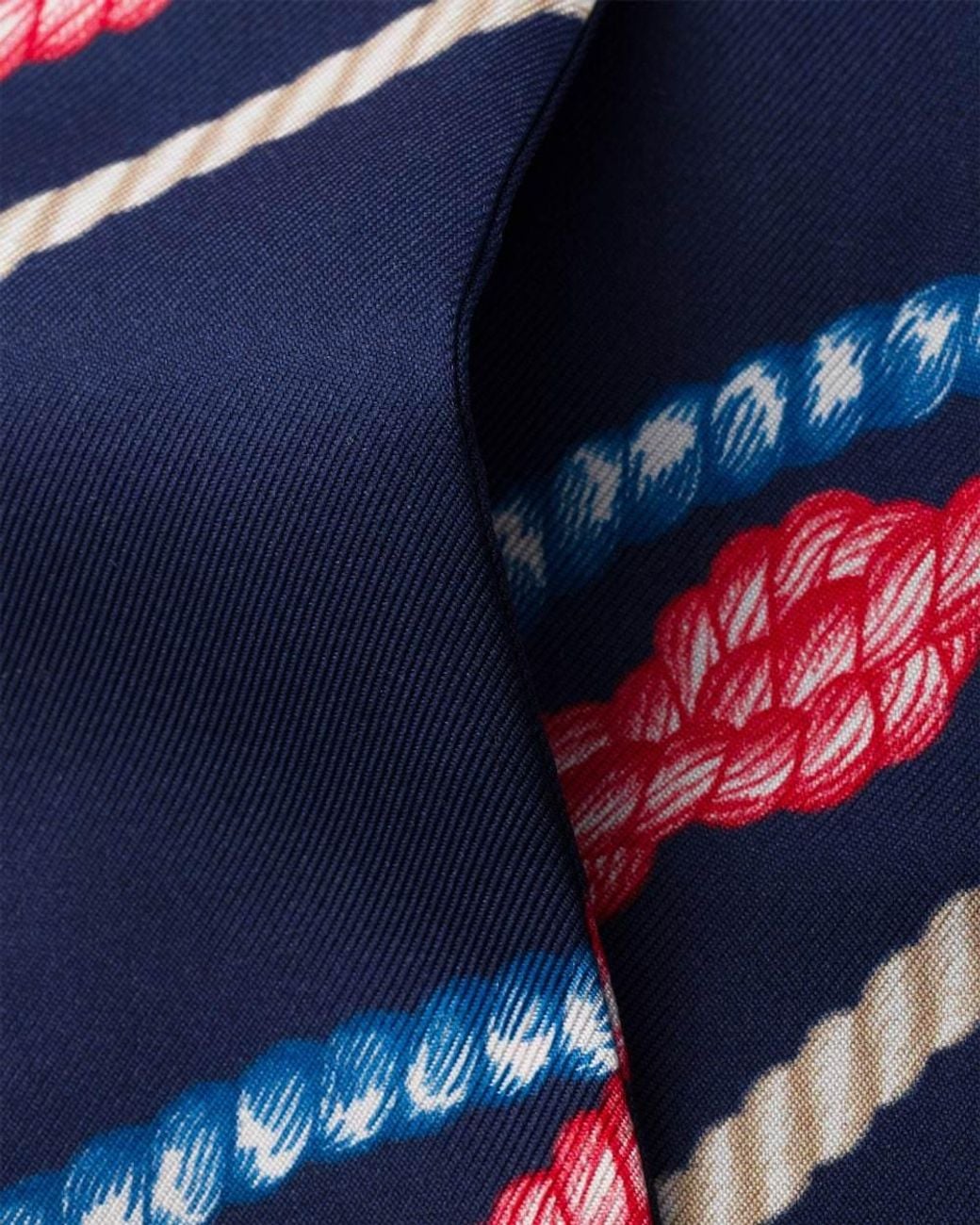 Prada Blue Printed Silk Twill Skinny Scarf