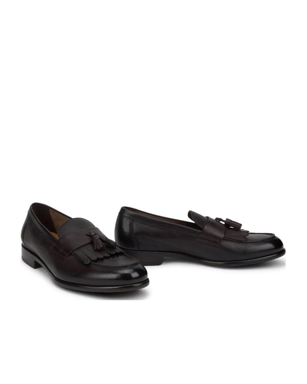 Doucal's Black Triumph Tassel Loafers for men