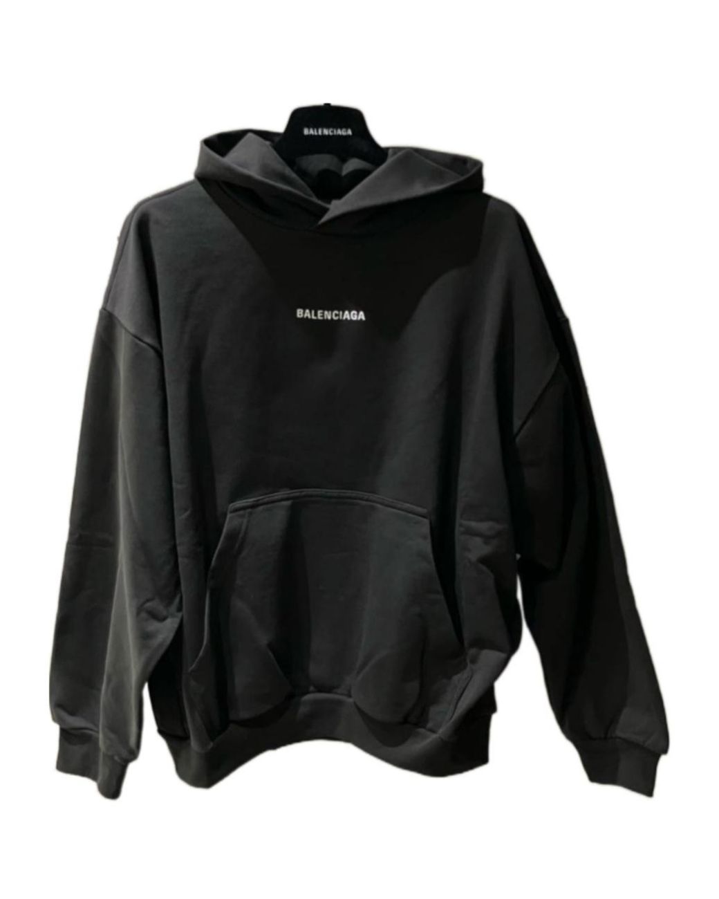 Balenciaga Black New Back Medium Fit Hoodie for men