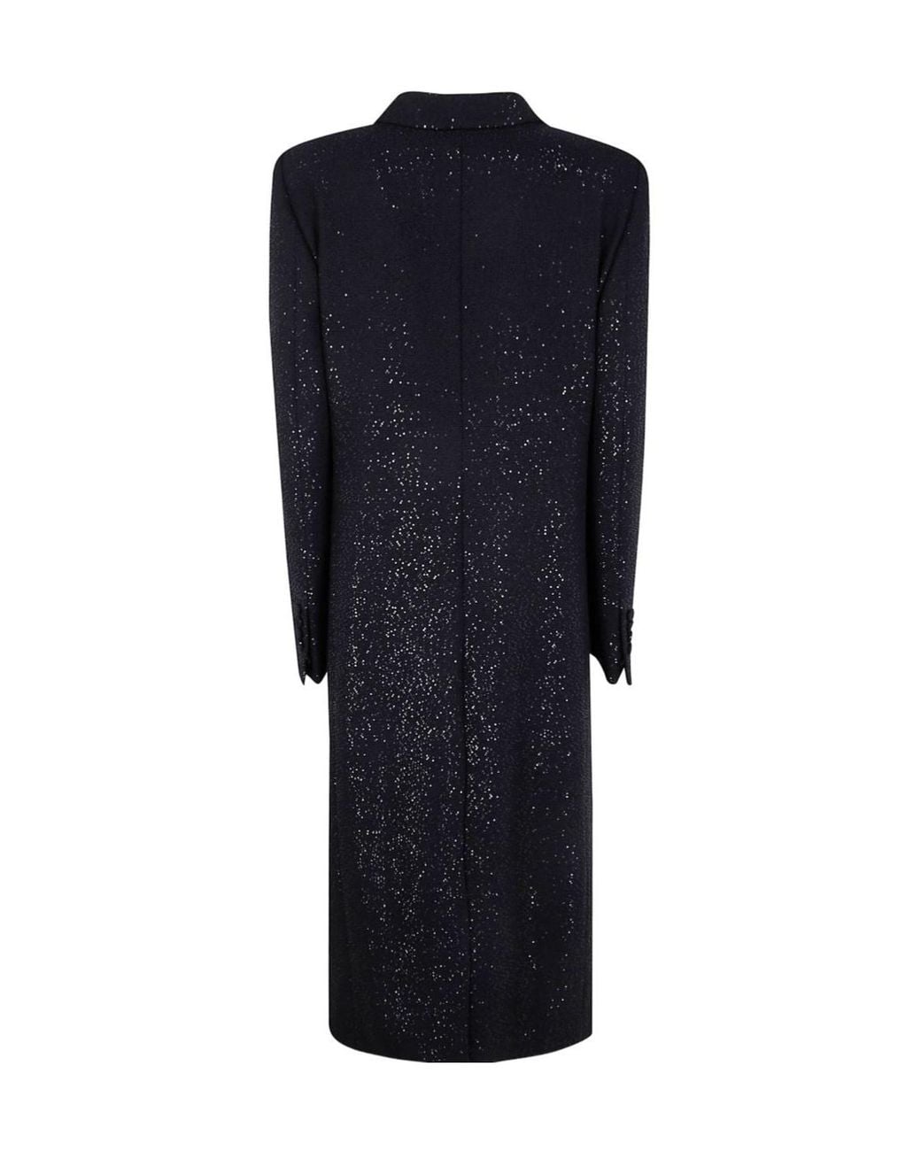 Tom Ford Blue Sequin Embellished Double-Breasted Coat