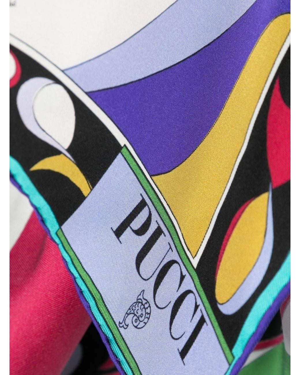 Emilio Pucci Blue Logo Silk Scarf