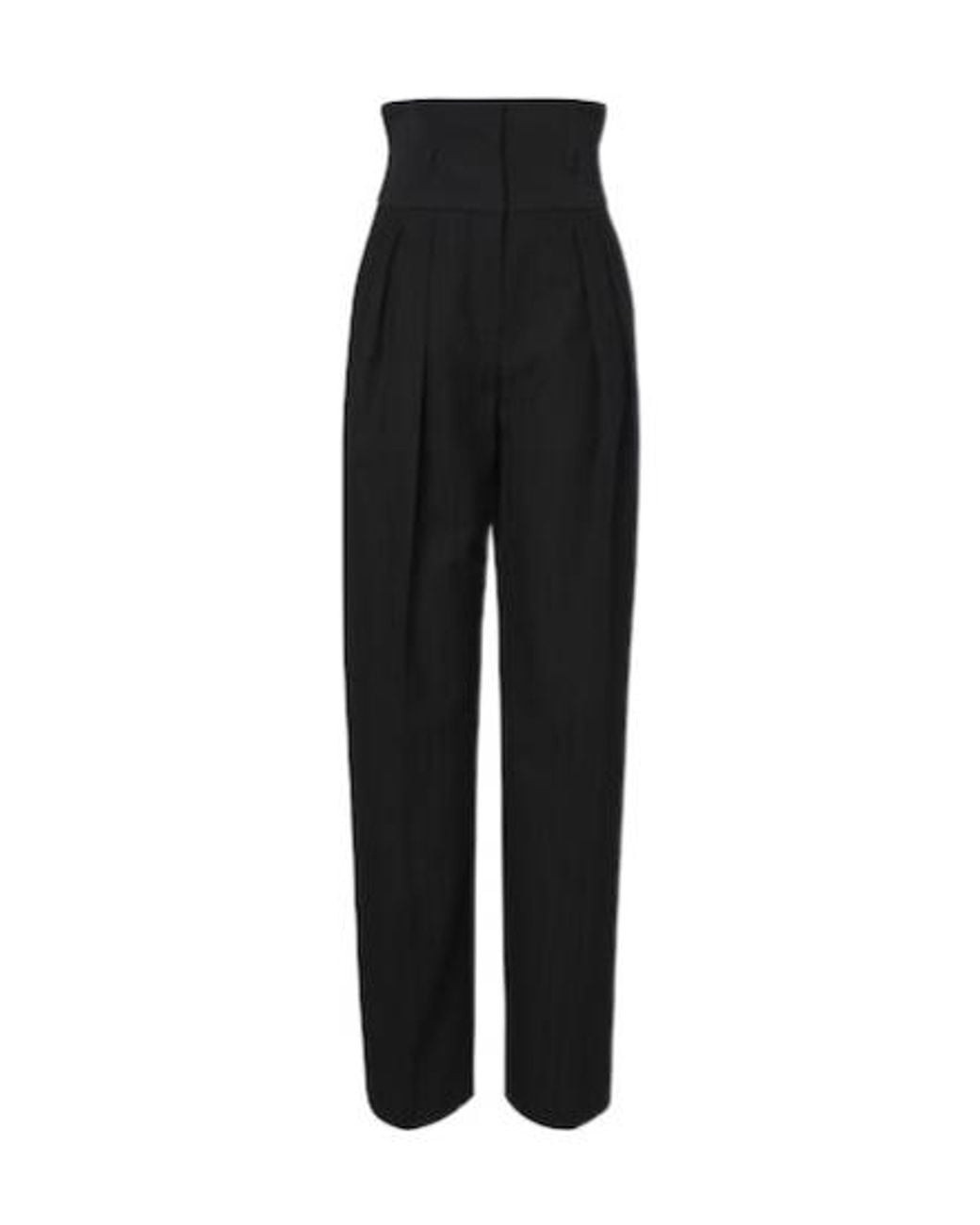Dolce & Gabbana Black Pinstripe Wide-Leg Pants