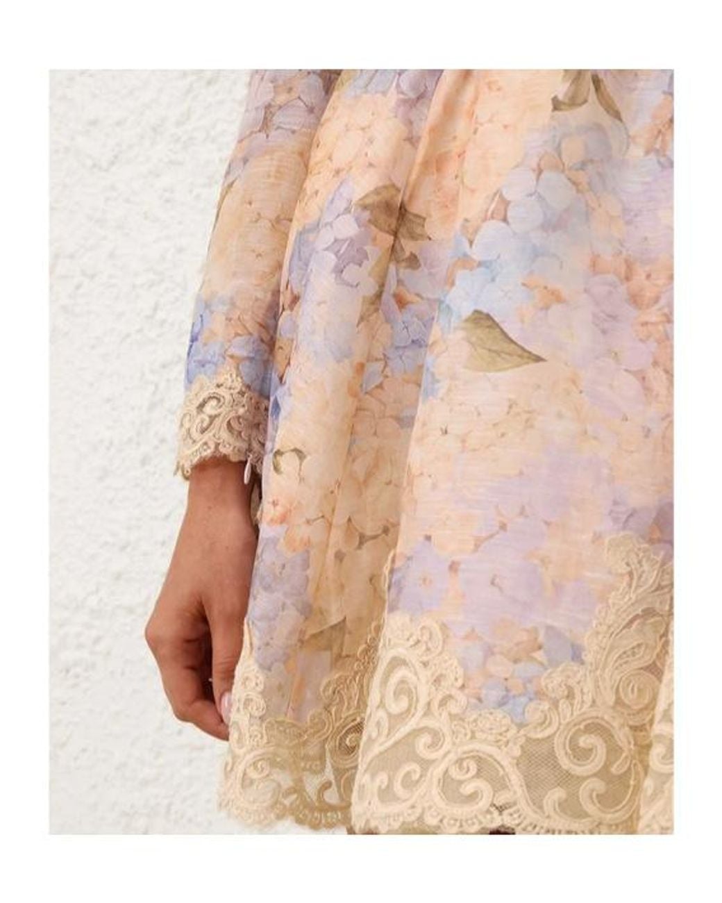 Zimmermann Pink Valiant Panelled Lace Mini Dress