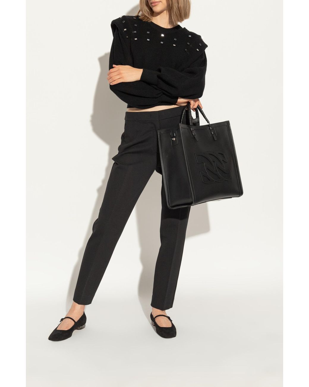 Casadei Black Buckle Square Toe Strapped Pumps