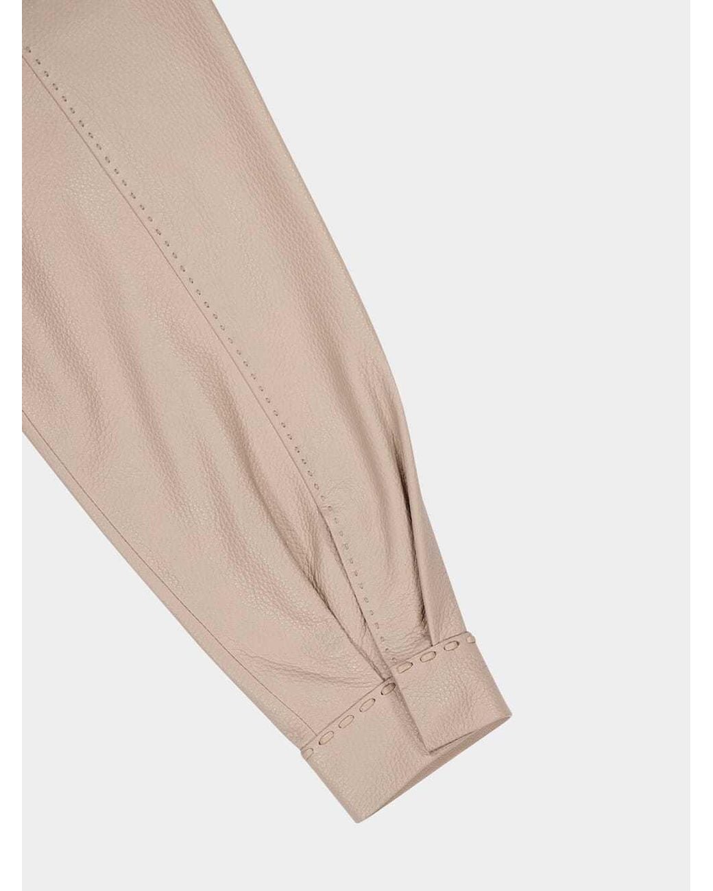 Fendi Natural Oversized Collared Bomber Jacket
