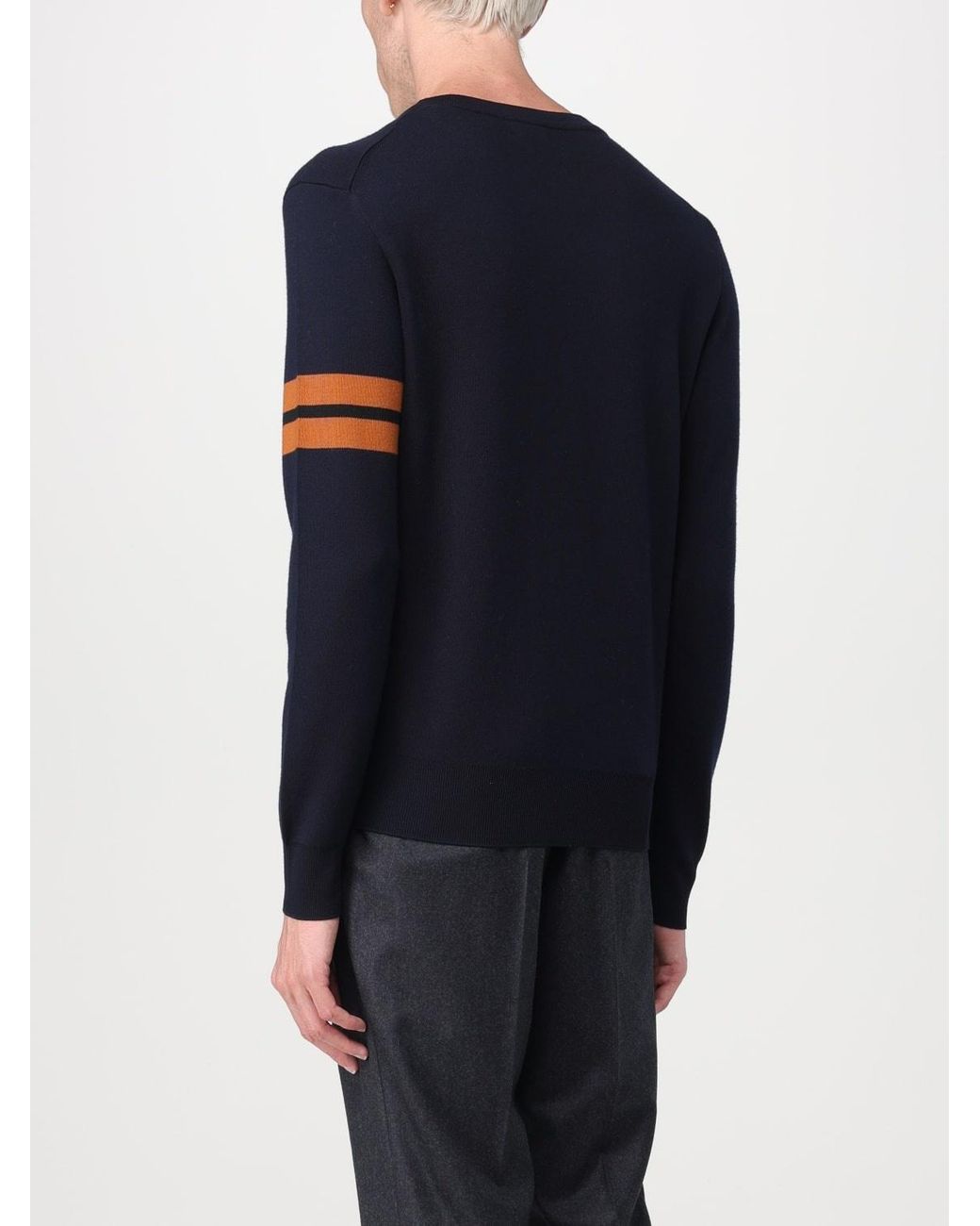Zegna Blue Striped Long-Sleeved Sweater for men