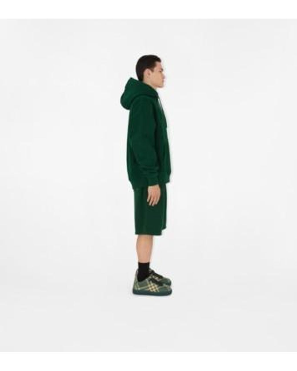 Burberry Green Long Sleeved Drawstring Hoodie for men