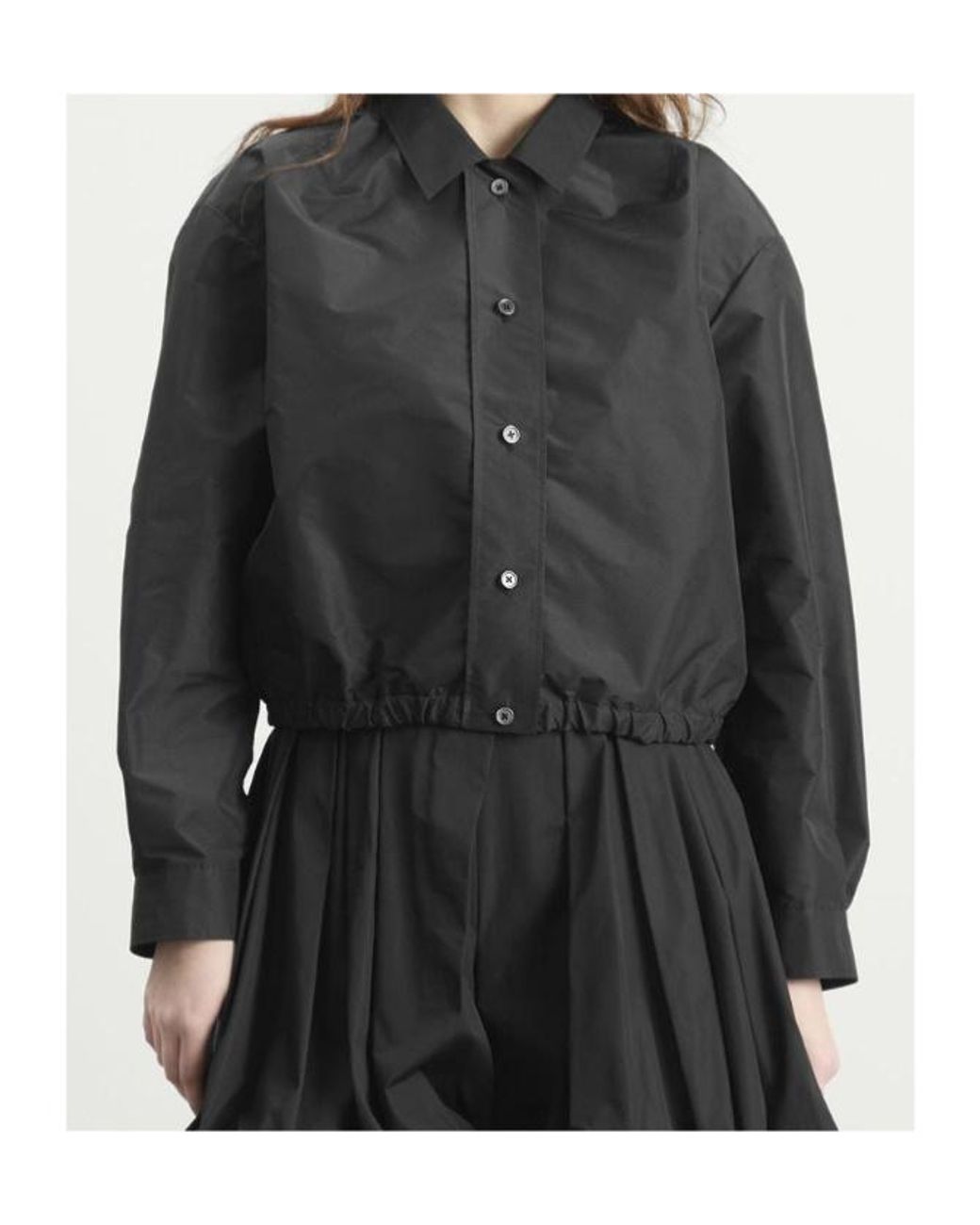 Jil Sander Black Elasticated-Hem Jacket