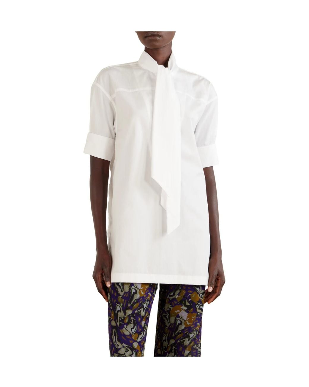 Dries Van Noten White Loose Cotton Shirt