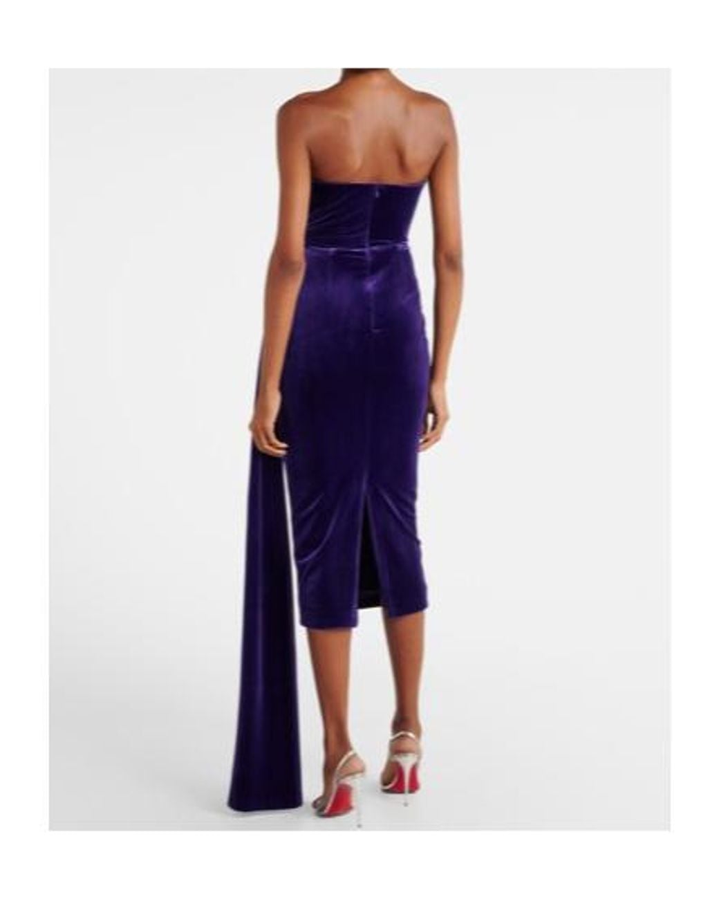 Alex Perry Blue Draped Velvet Corset Gown