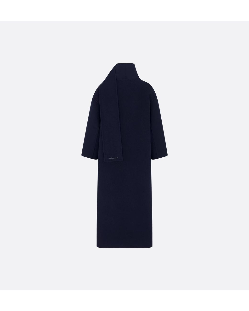 Dior Blue Coat With Scarf Collar