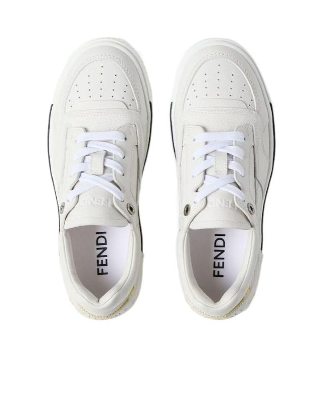 Fendi White Fender Low-Top Sneakers