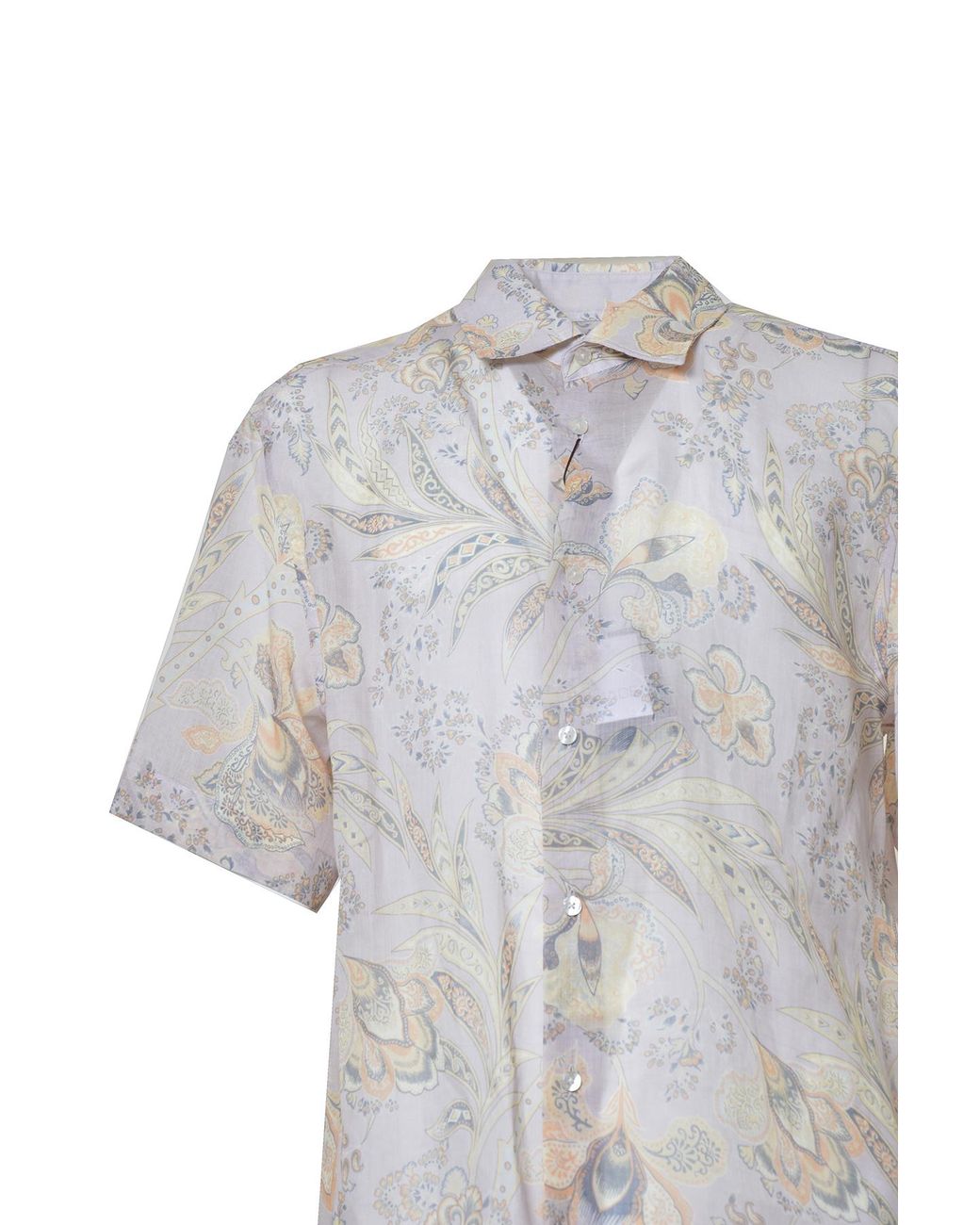 Etro White Paisley Bandana Printed Short Sleeved Shirt for men