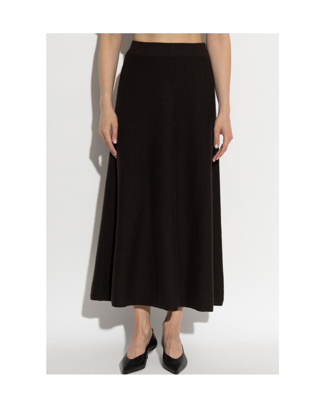 Lisa Yang Black Torie Knitted Midi Skirt
