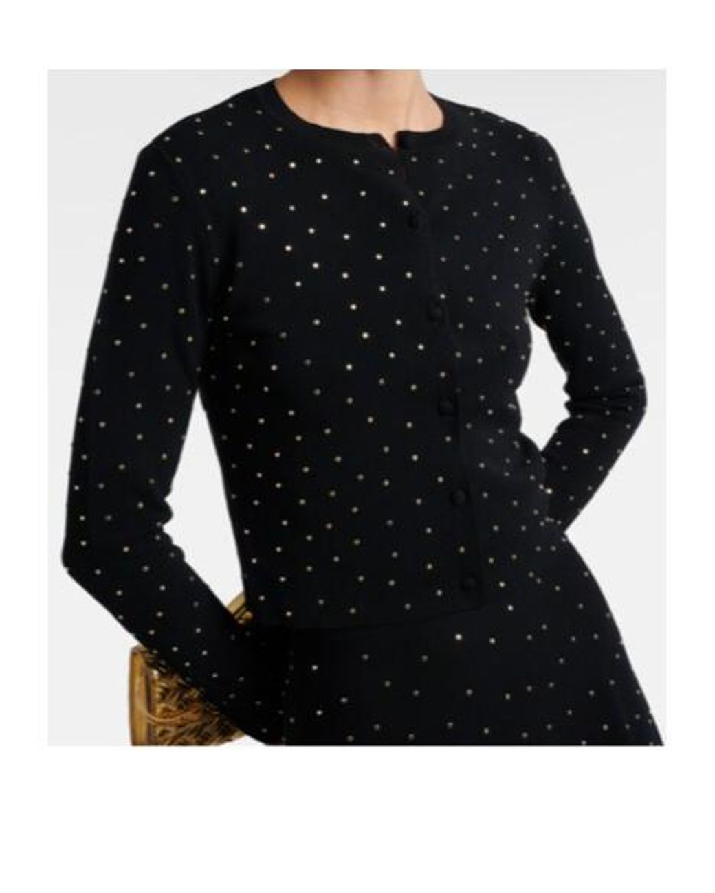 Altuzarra Black Ferris Embellished Cropped Cardigan
