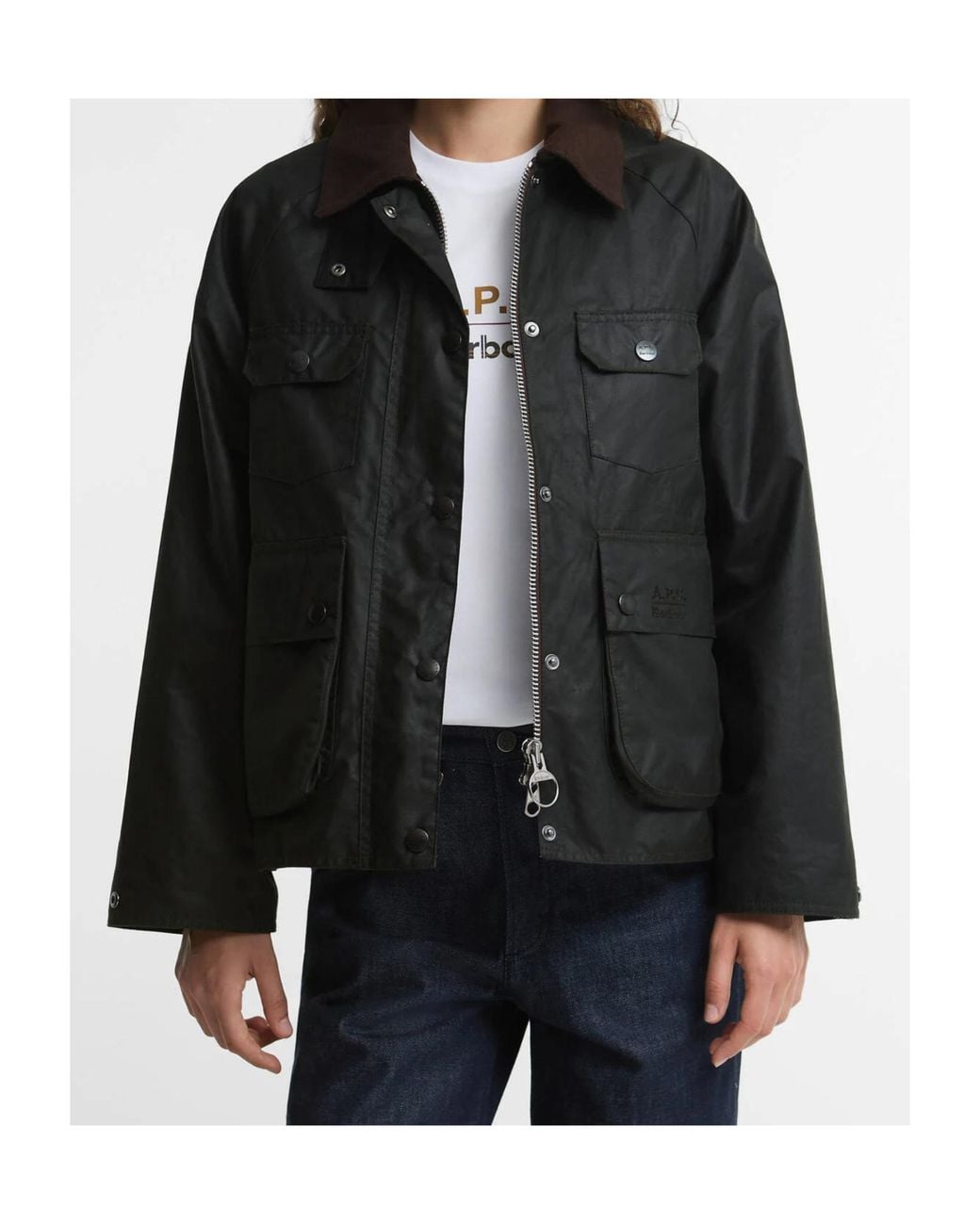 Barbour Black X A.P.C. Spey Waxed Jacket