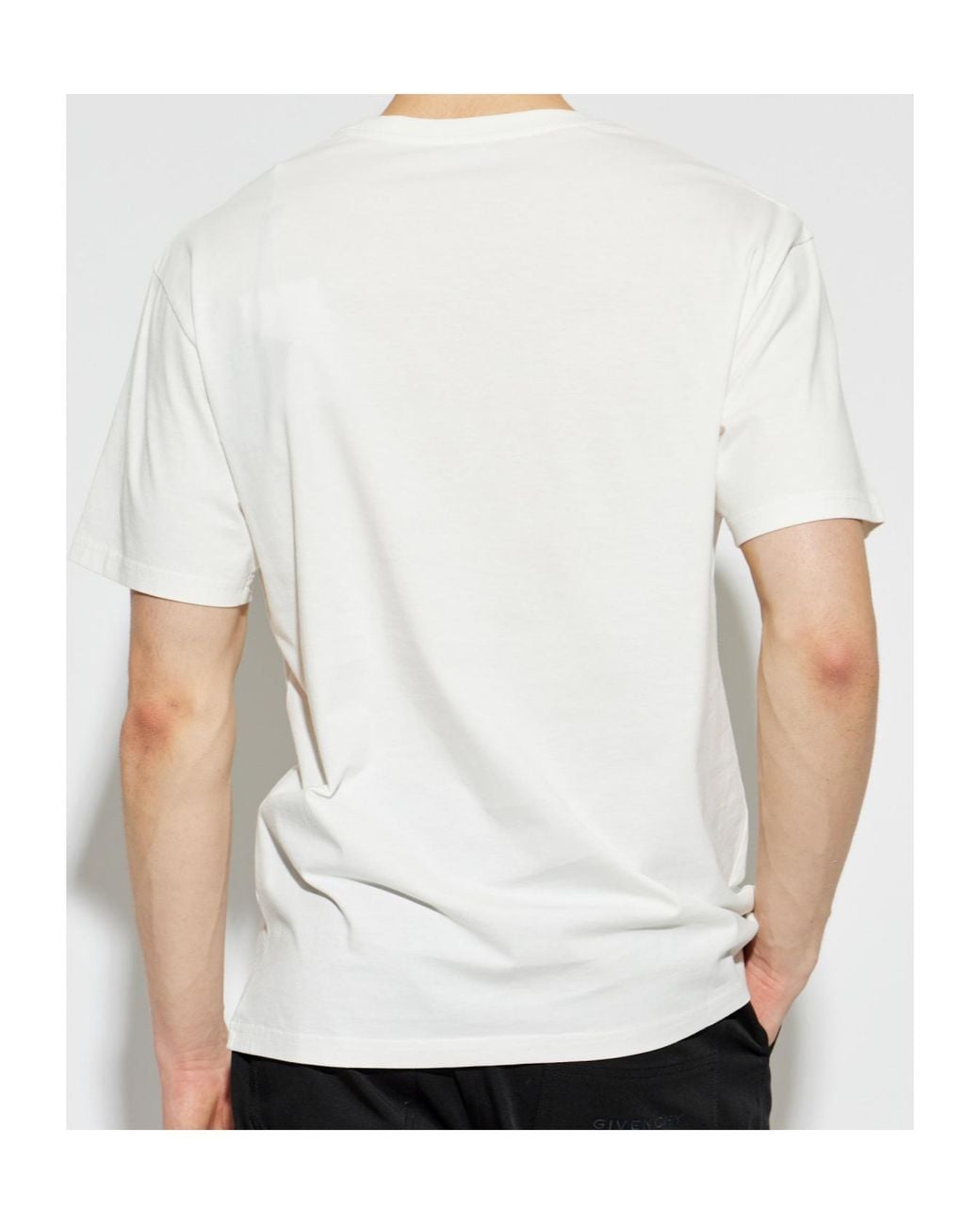 Givenchy White Logo Printed Crewneck T-Shirt for men