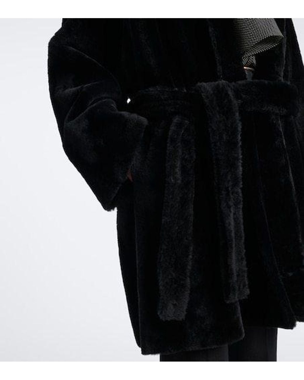 Nour Hammour Black Raquel Shearling Coat