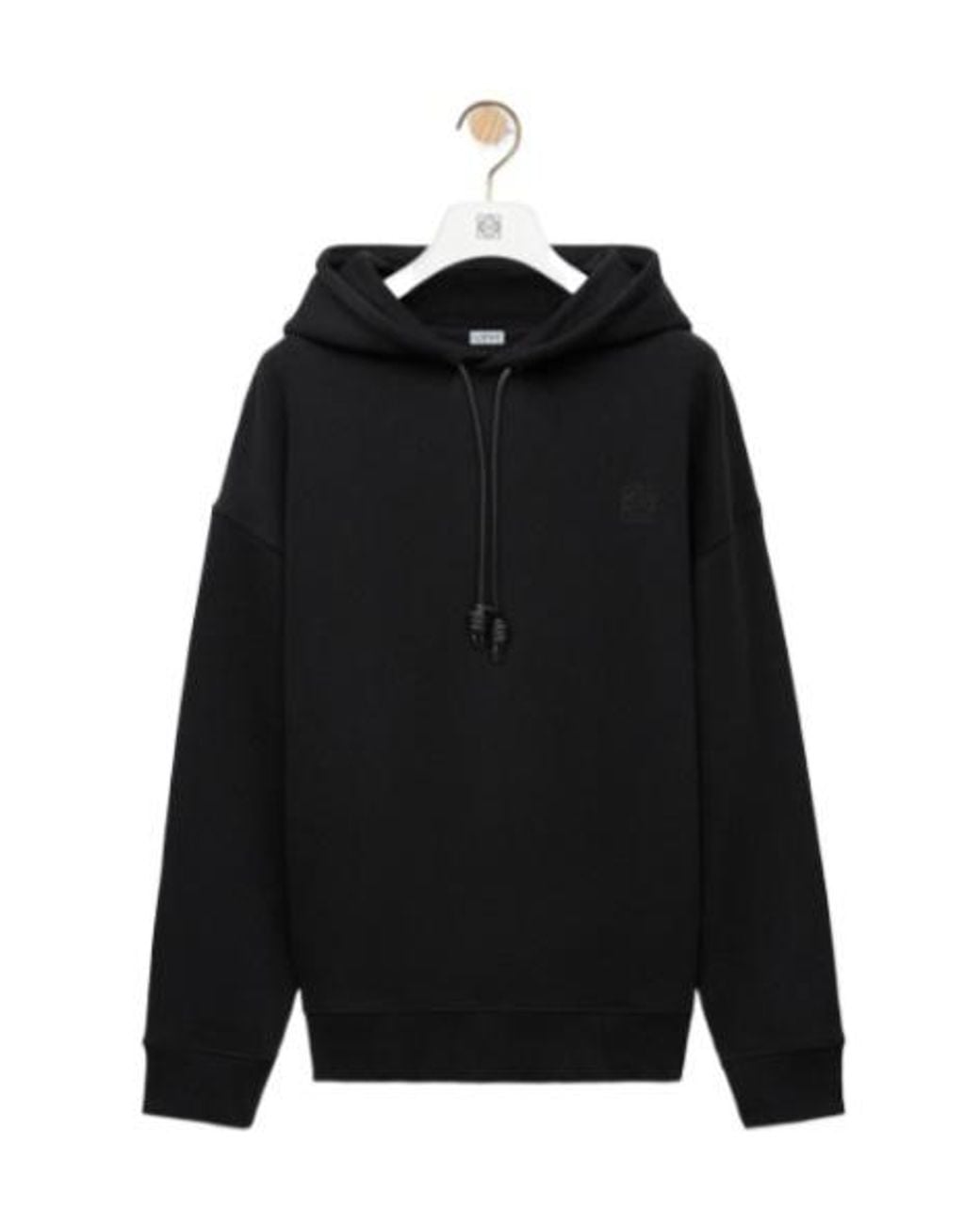Loewe Black Long-Sleeved Drawstring Hoodie for men