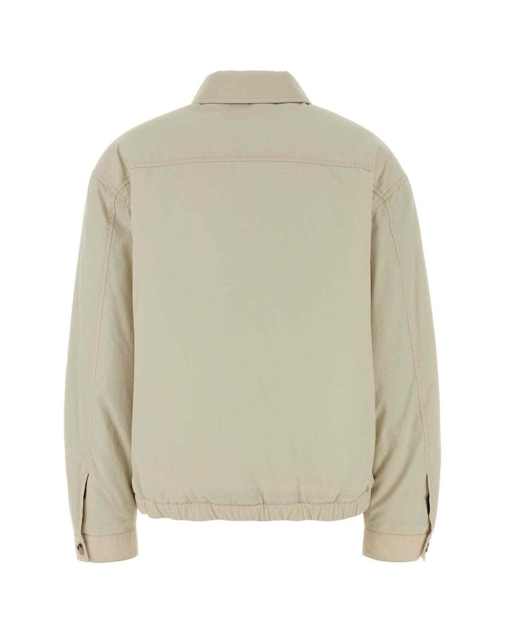 Miu Miu Natural Logo-Embroidered Zip-Up Jacket