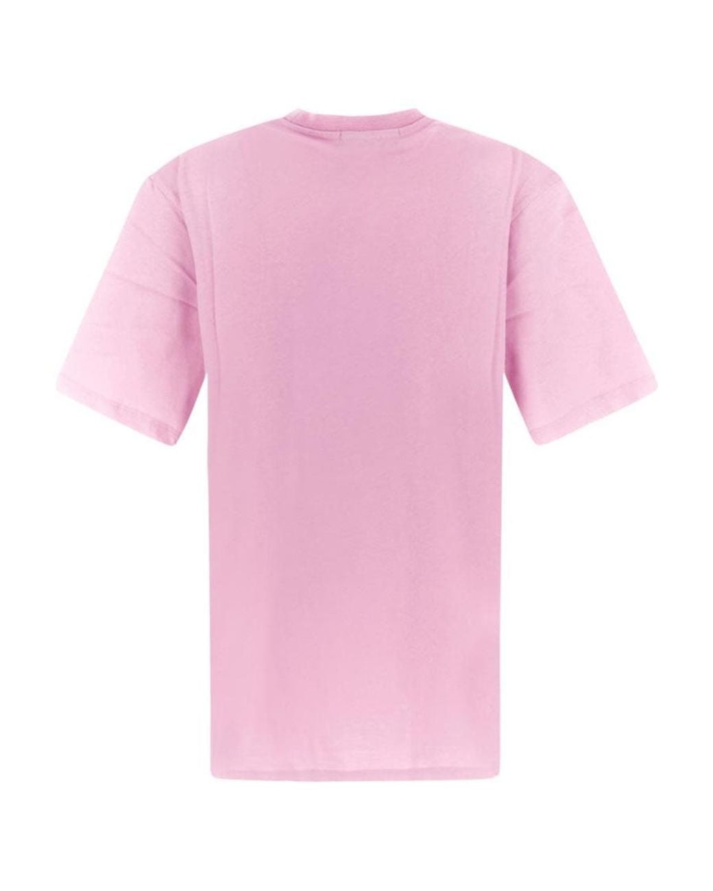 MSGM Pink Graphic Printed Crewneck T-Shirt