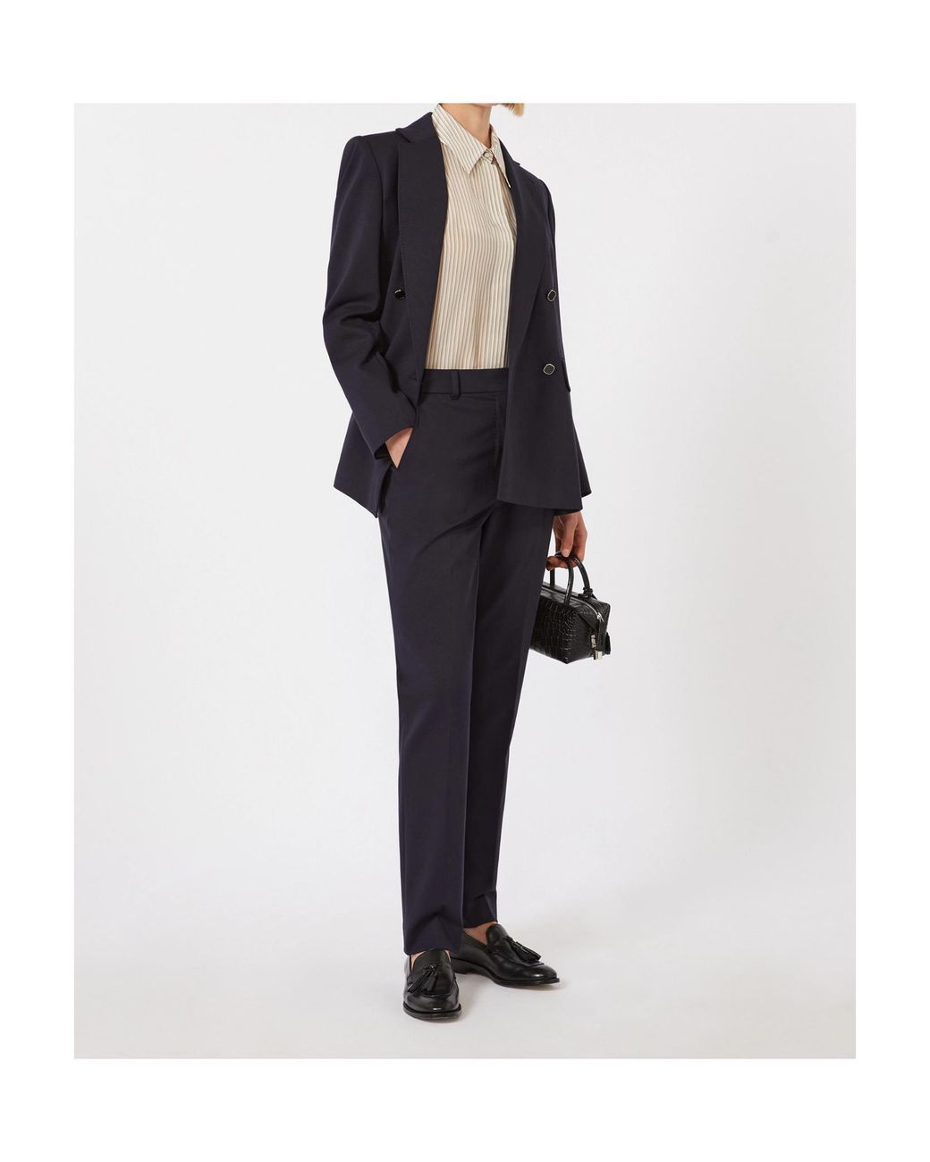 Max Mara Blue Mstriviera Double-Breasted Jacket