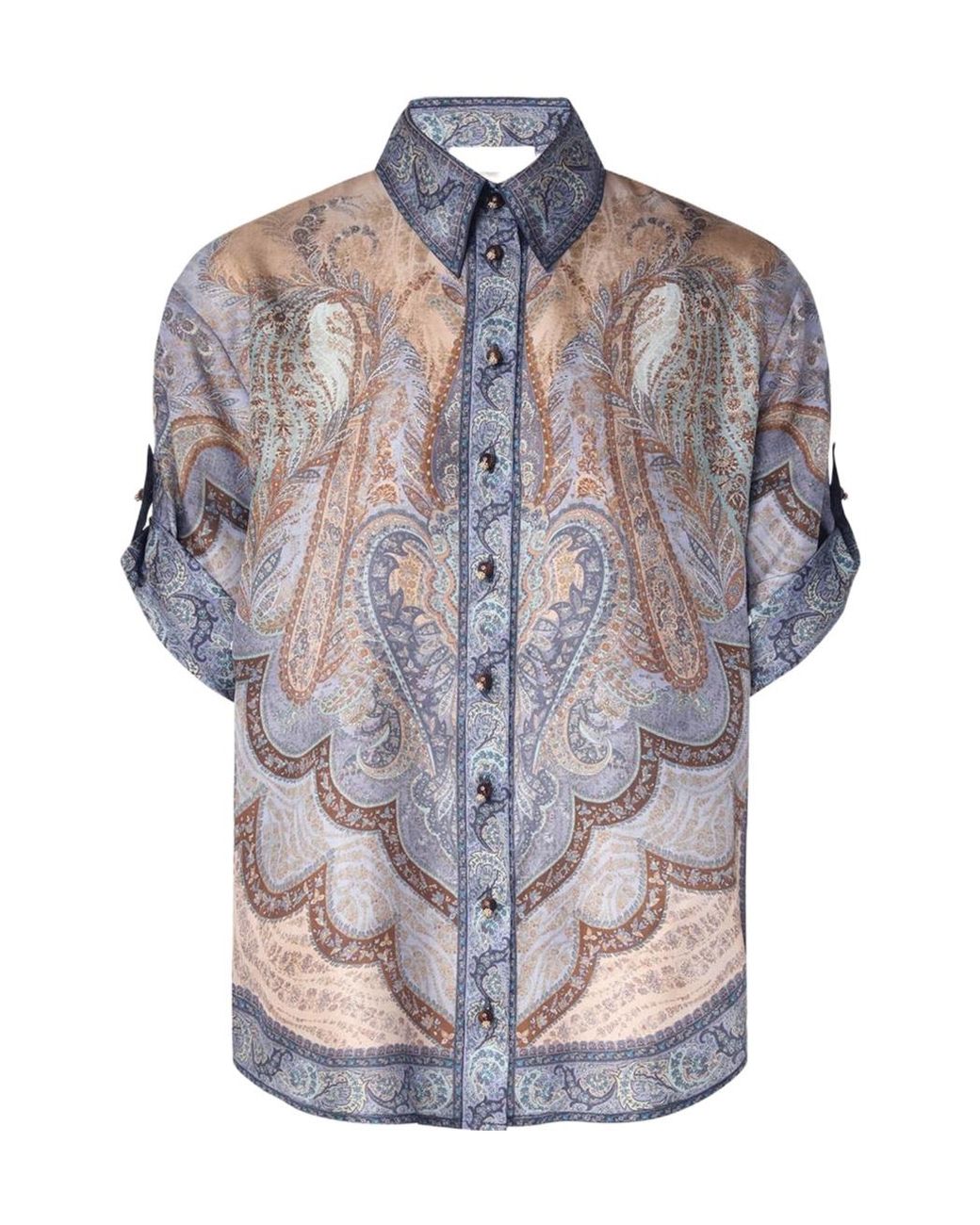 Zimmermann Gray Wanderlust Short Sleeved Shirt