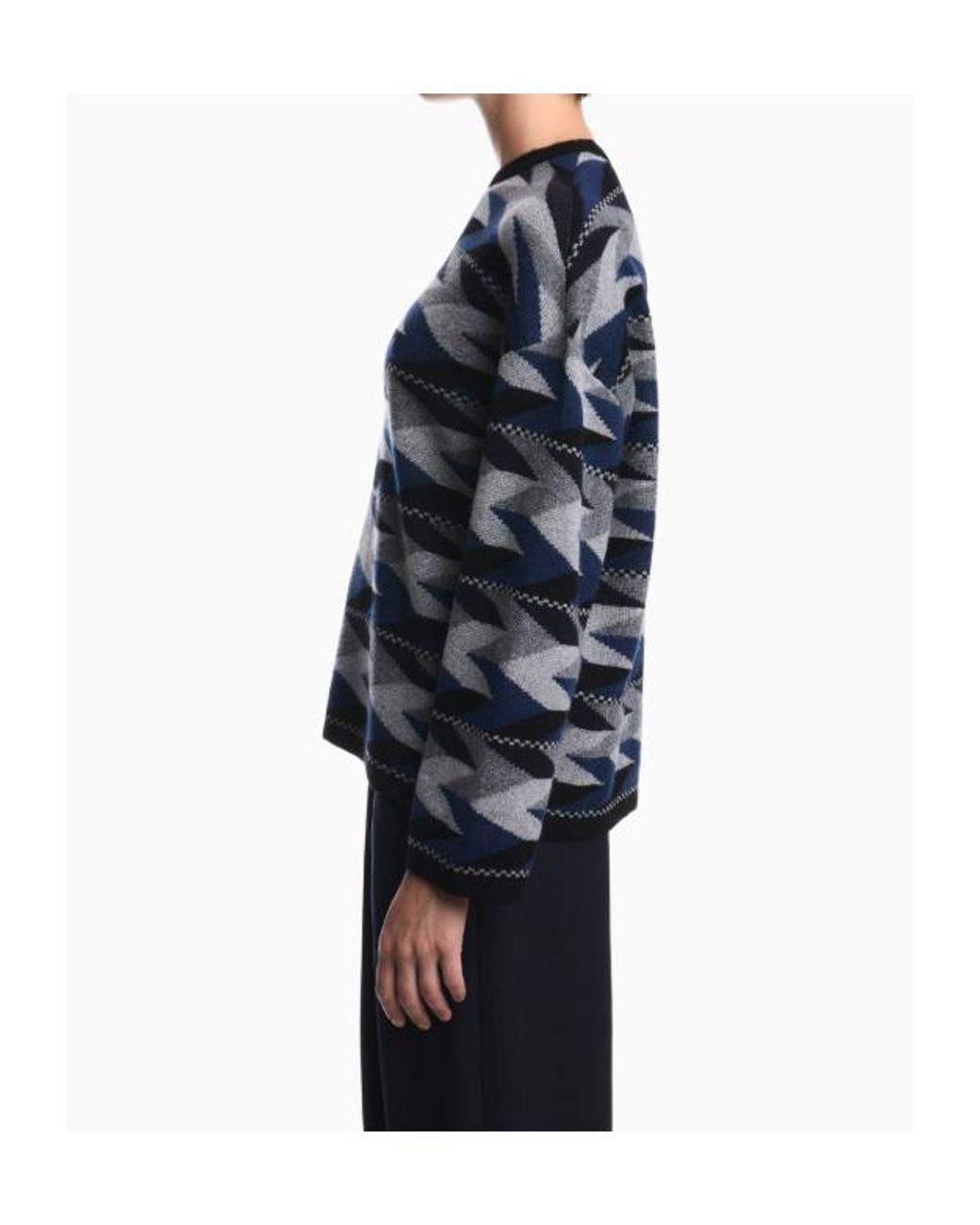 Emporio Armani Blue Long-Sleeved Crewneck Jumper