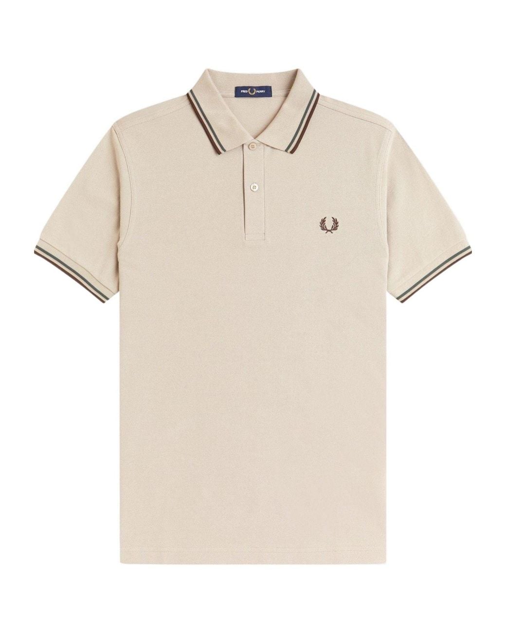 Fred Perry Natural Classic Collared Shortsleeve Top for men