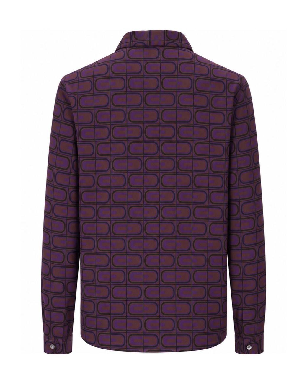 Laura Urbinati Purple Geometric-Print Long-Sleeved Shirt