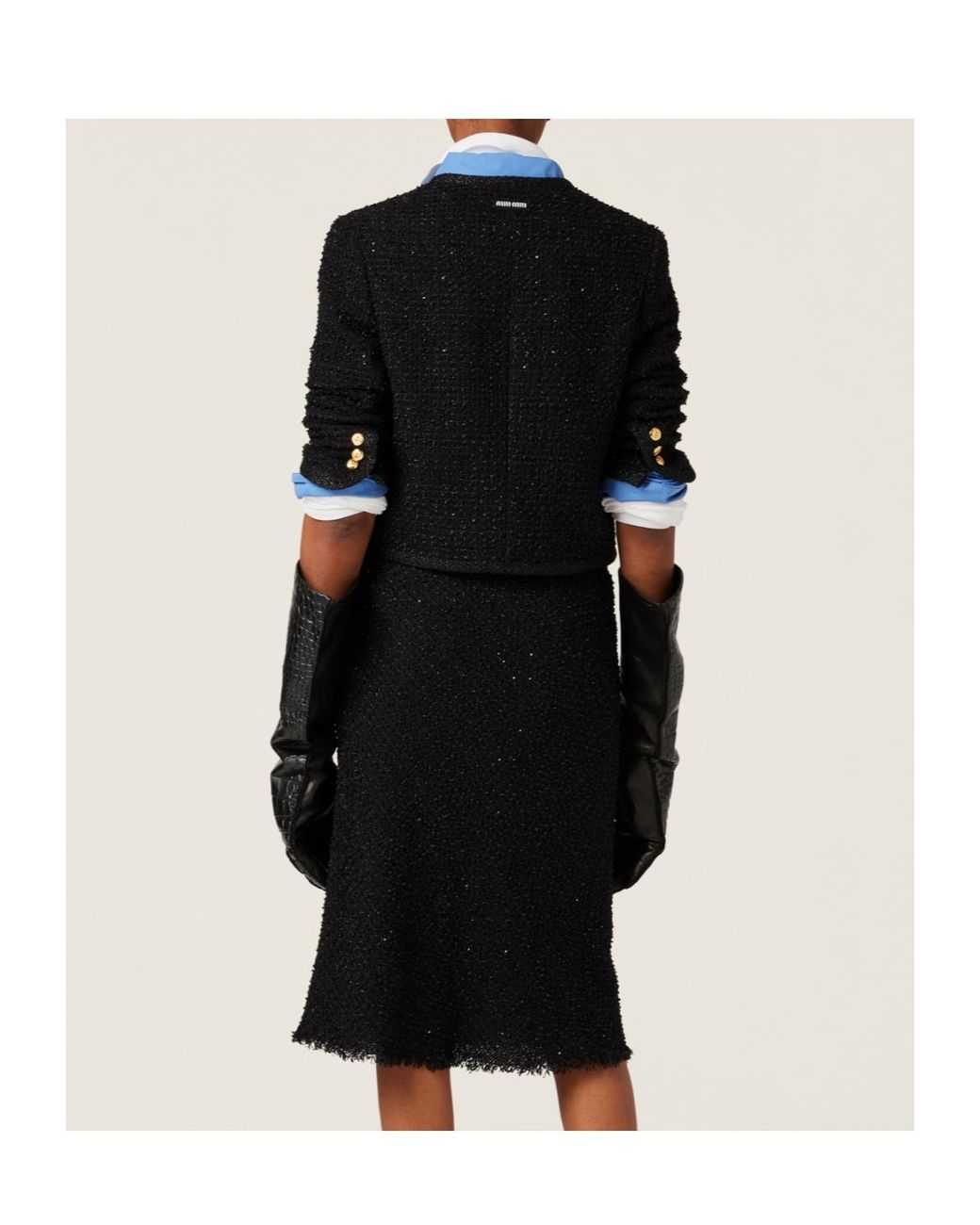 Miu Miu Black Button-Up Cropped Jacket