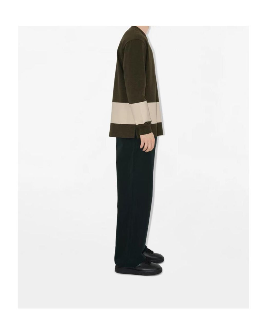 Burberry Green Ekd-Print Stripe-Detailed Crewneck Sweatshirt for men