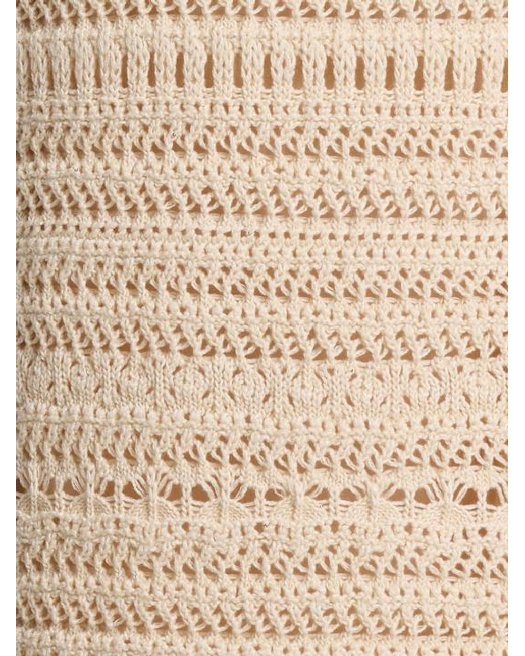 Fabiana Filippi Natural Sequined Cotton Blend Midi Skirt