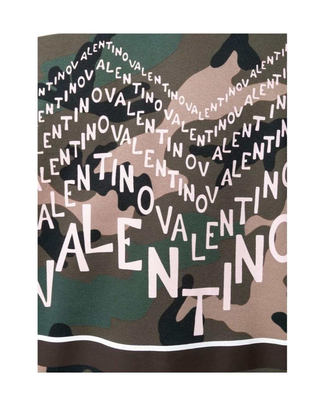 Valentino Gray Logo Print Camouflage Cotton Blend Hoodie for men