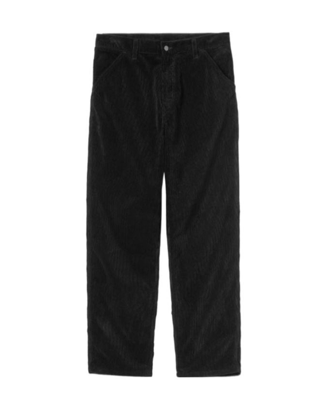 Carhartt Black Simple Corduroy Straight Pants for men
